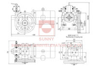 Sheave Diam 320mm VVVF / AC1 Control Gear Traction Parts أجزاء المصعد الرئيسية