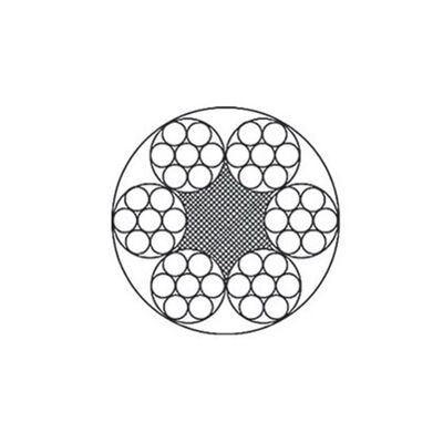 حبل أسلاك الفولاذ المغلف 6 × 7 + FC ، 8mm ، قوة سحب عالية للسيارات الكابلات ومحمولات الحزام