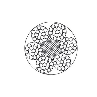 حبل أسلاك الفولاذ المغلف 6x19 + FC / IWS ، قطر 3-46mm ، GB / T 20118-2006 ، 1570-1870 MPa قوة الشد